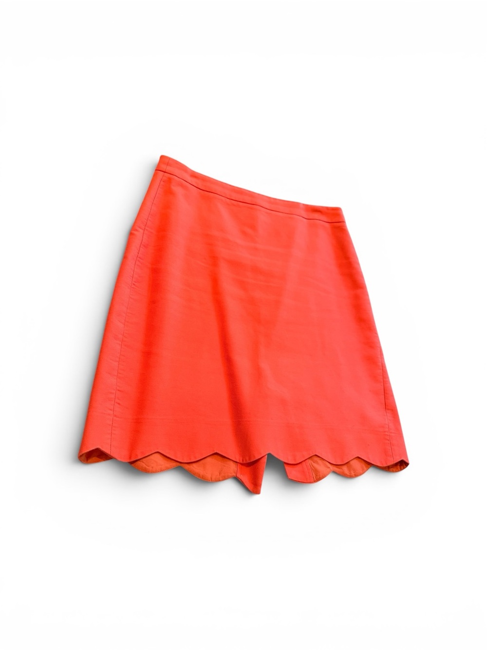 J. Crew Coral Scallop-Hem Mini Skirt